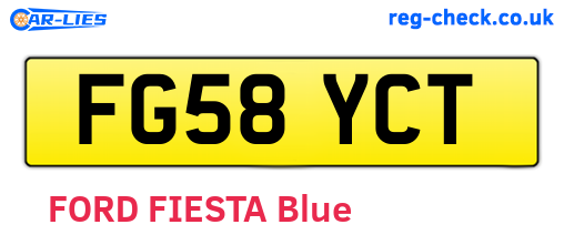 FG58YCT are the vehicle registration plates.