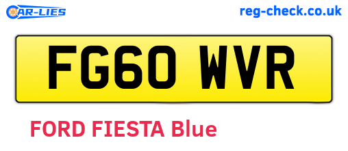 FG60WVR are the vehicle registration plates.