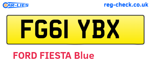 FG61YBX are the vehicle registration plates.