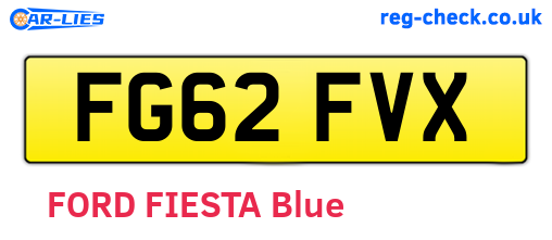 FG62FVX are the vehicle registration plates.