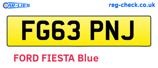 FG63PNJ are the vehicle registration plates.
