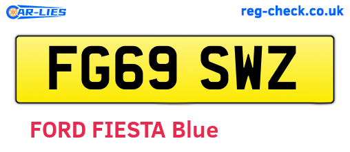 FG69SWZ are the vehicle registration plates.