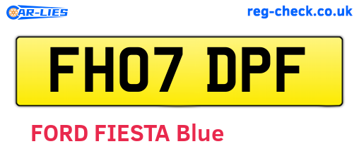 FH07DPF are the vehicle registration plates.