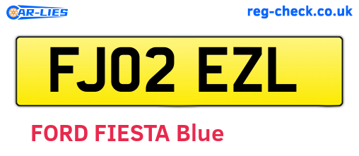 FJ02EZL are the vehicle registration plates.