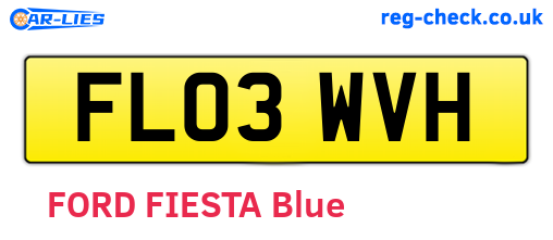 FL03WVH are the vehicle registration plates.