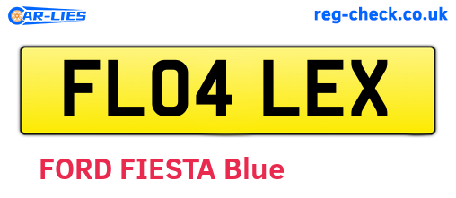 FL04LEX are the vehicle registration plates.