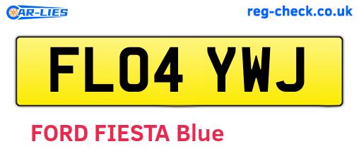FL04YWJ are the vehicle registration plates.