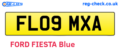 FL09MXA are the vehicle registration plates.