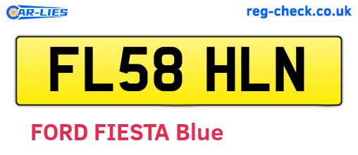 FL58HLN are the vehicle registration plates.