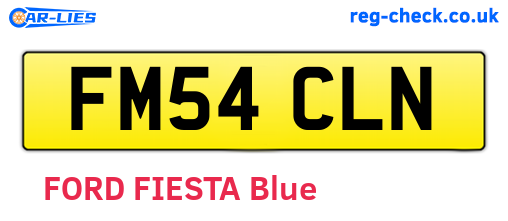 FM54CLN are the vehicle registration plates.