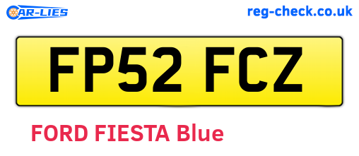 FP52FCZ are the vehicle registration plates.