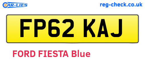 FP62KAJ are the vehicle registration plates.