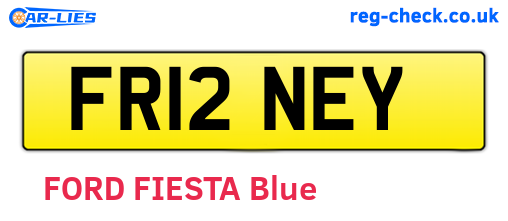 FR12NEY are the vehicle registration plates.