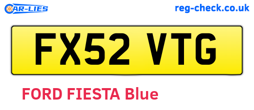 FX52VTG are the vehicle registration plates.