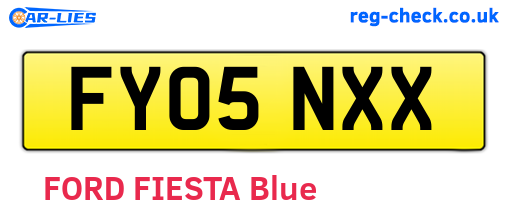 FY05NXX are the vehicle registration plates.