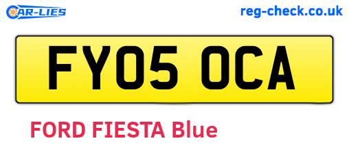 FY05OCA are the vehicle registration plates.