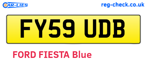FY59UDB are the vehicle registration plates.