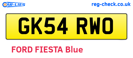 GK54RWO are the vehicle registration plates.