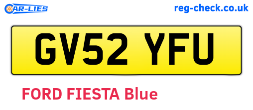 GV52YFU are the vehicle registration plates.