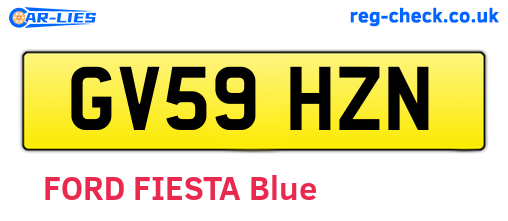 GV59HZN are the vehicle registration plates.