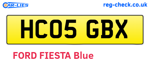 HC05GBX are the vehicle registration plates.