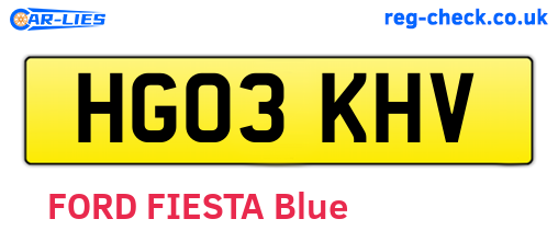 HG03KHV are the vehicle registration plates.
