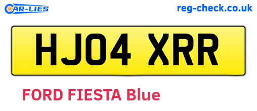 HJ04XRR are the vehicle registration plates.