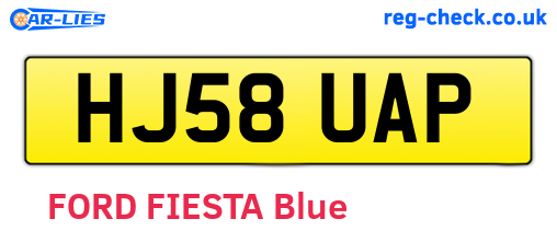 HJ58UAP are the vehicle registration plates.