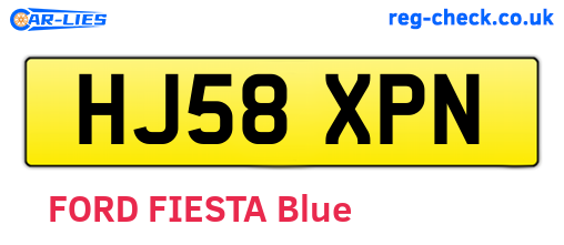 HJ58XPN are the vehicle registration plates.