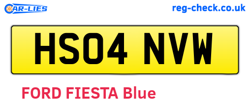 HS04NVW are the vehicle registration plates.