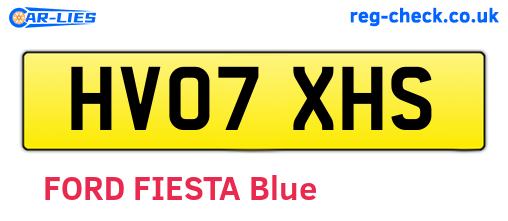 HV07XHS are the vehicle registration plates.