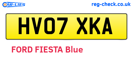 HV07XKA are the vehicle registration plates.