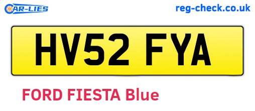 HV52FYA are the vehicle registration plates.