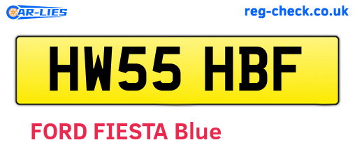 HW55HBF are the vehicle registration plates.