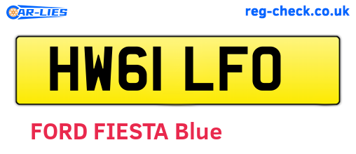 HW61LFO are the vehicle registration plates.