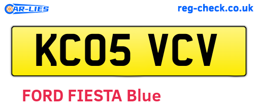 KC05VCV are the vehicle registration plates.
