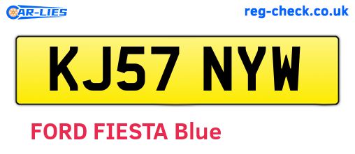KJ57NYW are the vehicle registration plates.
