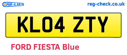 KL04ZTY are the vehicle registration plates.