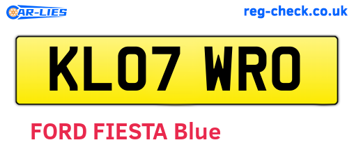 KL07WRO are the vehicle registration plates.