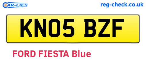 KN05BZF are the vehicle registration plates.