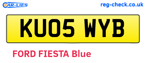 KU05WYB are the vehicle registration plates.