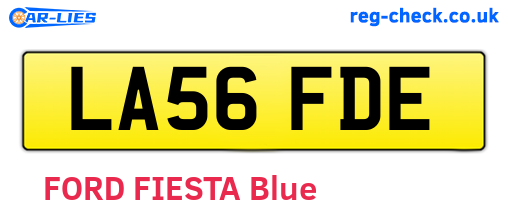 LA56FDE are the vehicle registration plates.