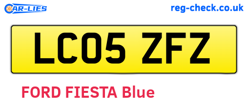 LC05ZFZ are the vehicle registration plates.