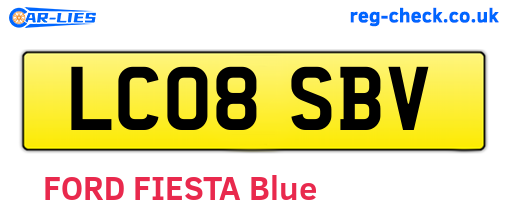 LC08SBV are the vehicle registration plates.