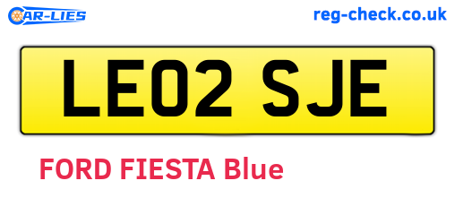 LE02SJE are the vehicle registration plates.