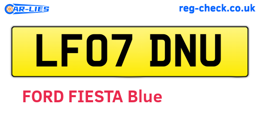 LF07DNU are the vehicle registration plates.