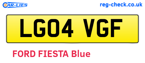 LG04VGF are the vehicle registration plates.