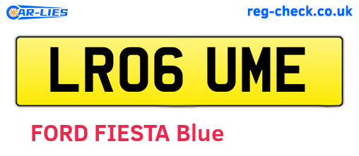 LR06UME are the vehicle registration plates.