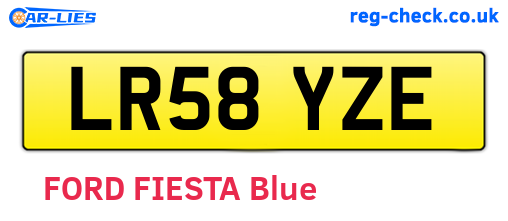 LR58YZE are the vehicle registration plates.