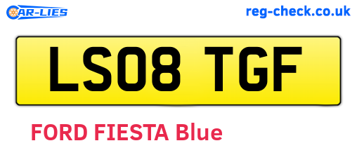 LS08TGF are the vehicle registration plates.